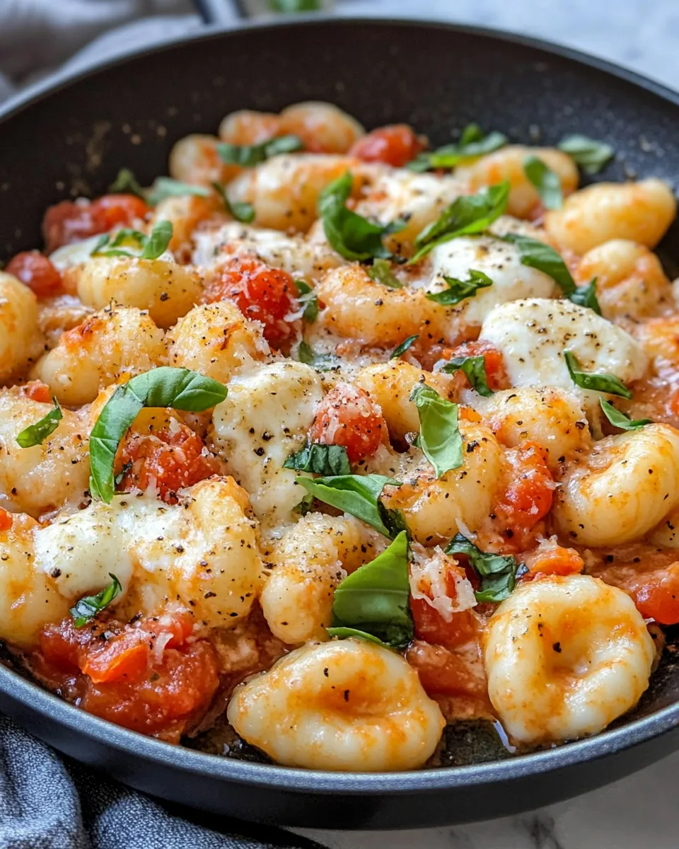 Homemade Creamy Tomato Basil Mozzarella Gnocchi photo