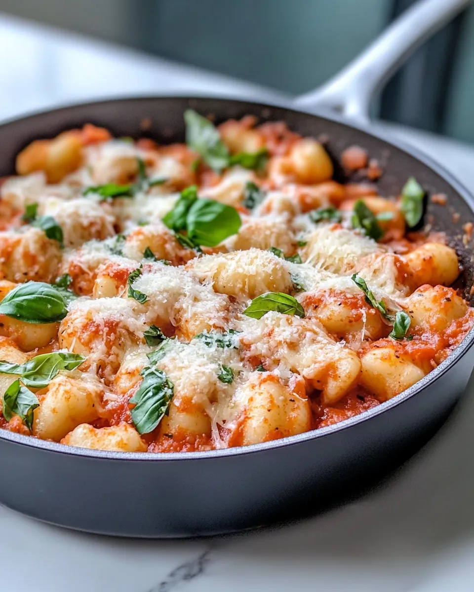 Easy Creamy Tomato Basil Mozzarella Gnocchi recipe image