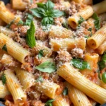 Homemade Creamy Tomato Basil Sausage Rigatoni (turkey sausage) recipe photo