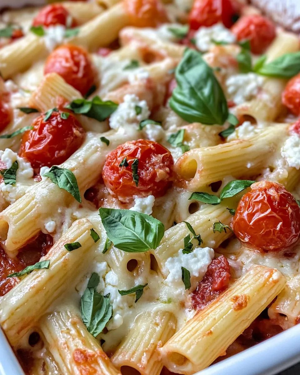 Easy Creamy Tomato Goat Cheese Pasta Bake recipe photo