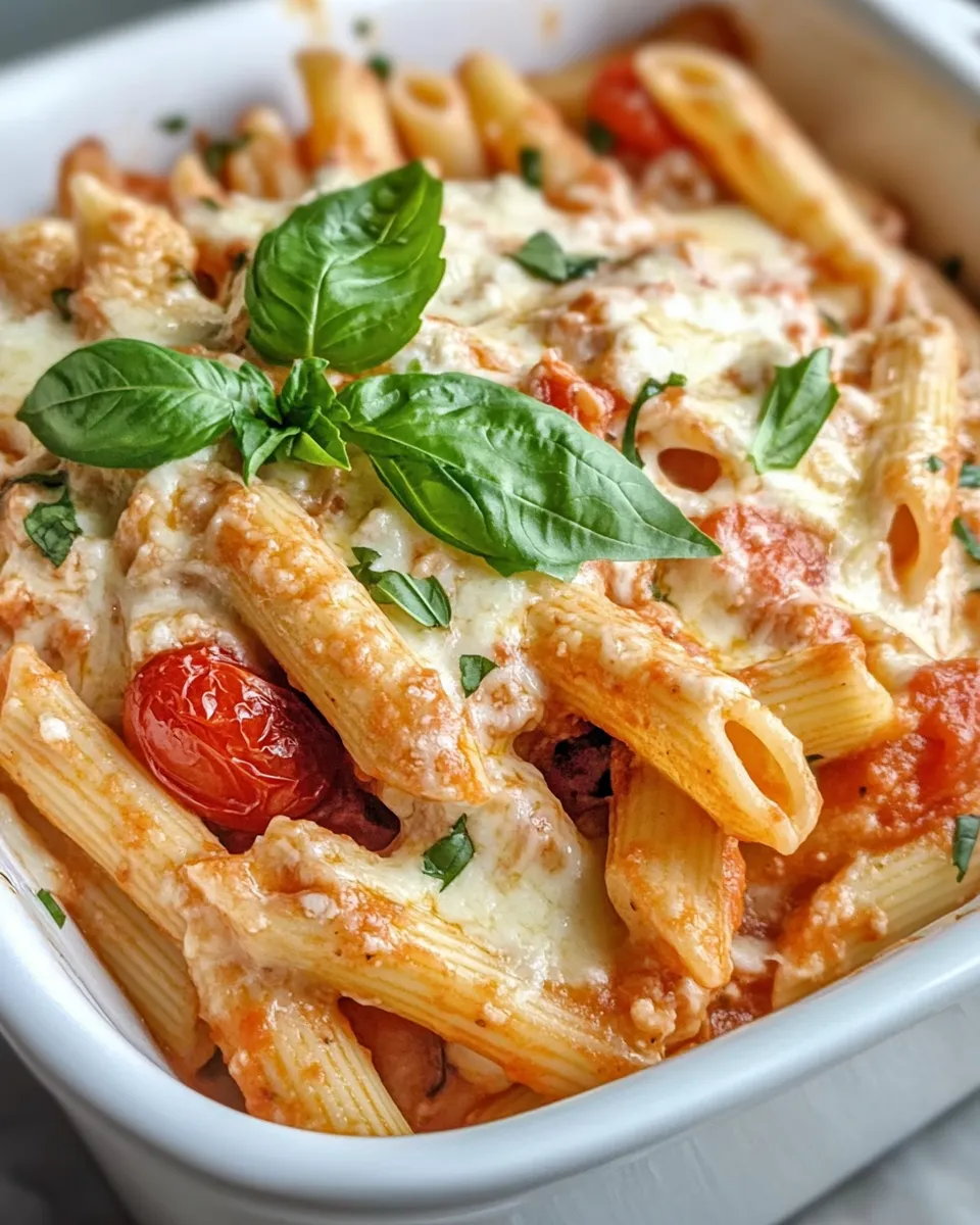 Delicious Creamy Tomato Goat Cheese Pasta Bake dish photo