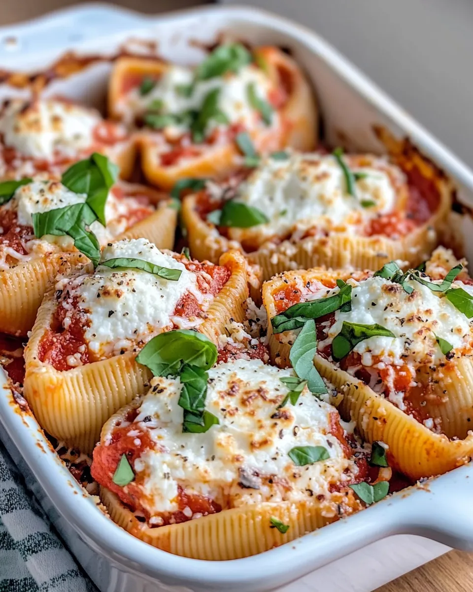 Easy Creamy Tomato Ricotta Shells food shot