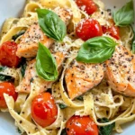 Homemade Creamy Tuscan Salmon Tagliatelle recipe photo