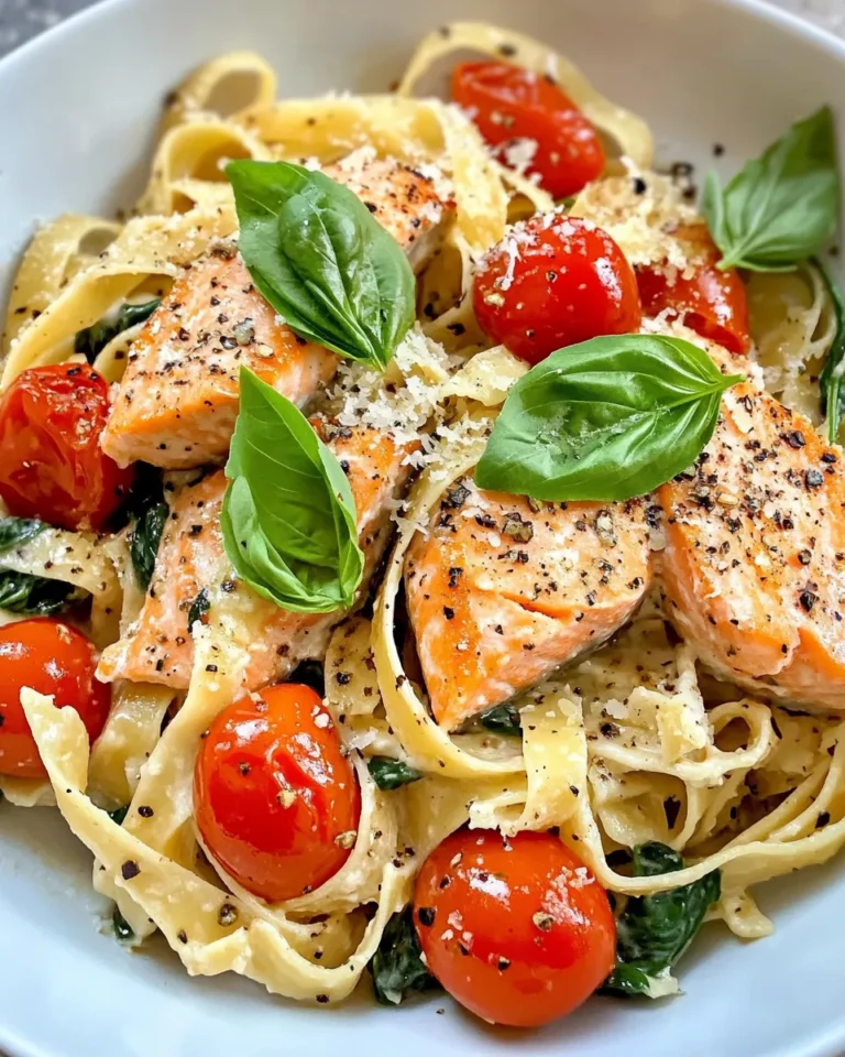 Homemade Creamy Tuscan Salmon Tagliatelle recipe photo