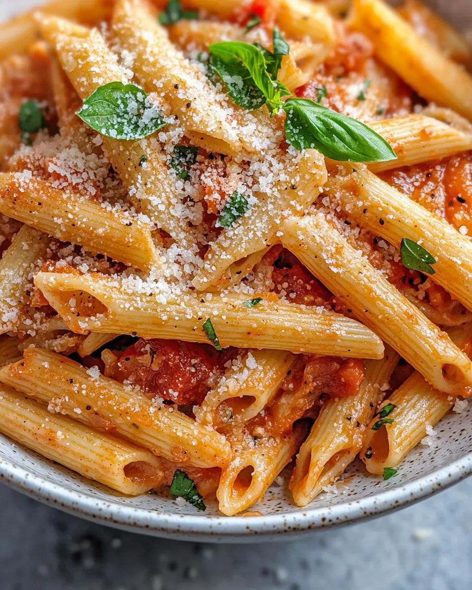 Easy Fire-Roasted Arrabbiata Penne food shot