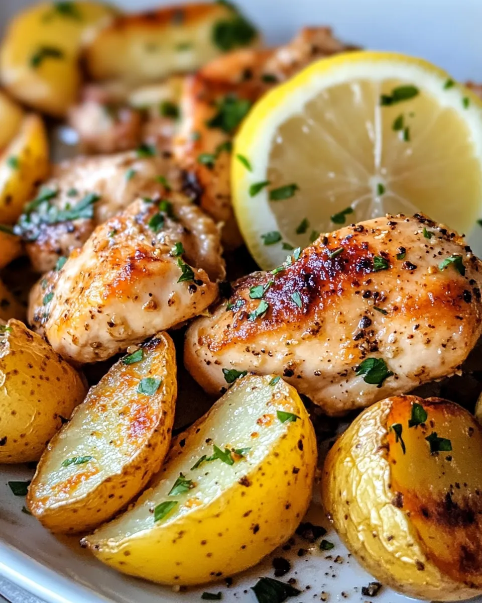 Homemade Garlic-Butter Chicken Bites with Roasted Potatoes photo