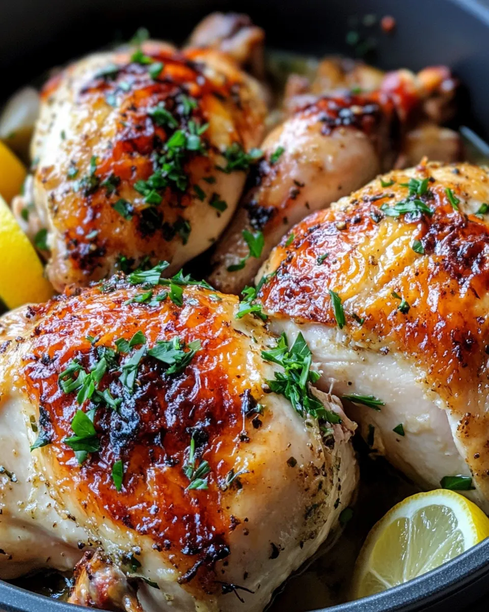 Delicious Garlic-Butter Roast Chicken with Pan Drippings dish photo