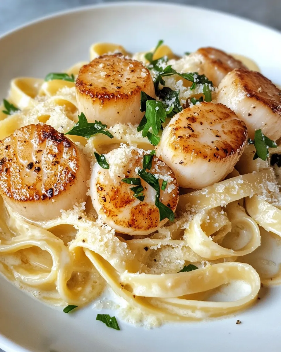 Easy Garlic Butter Scallop Fettuccine photo