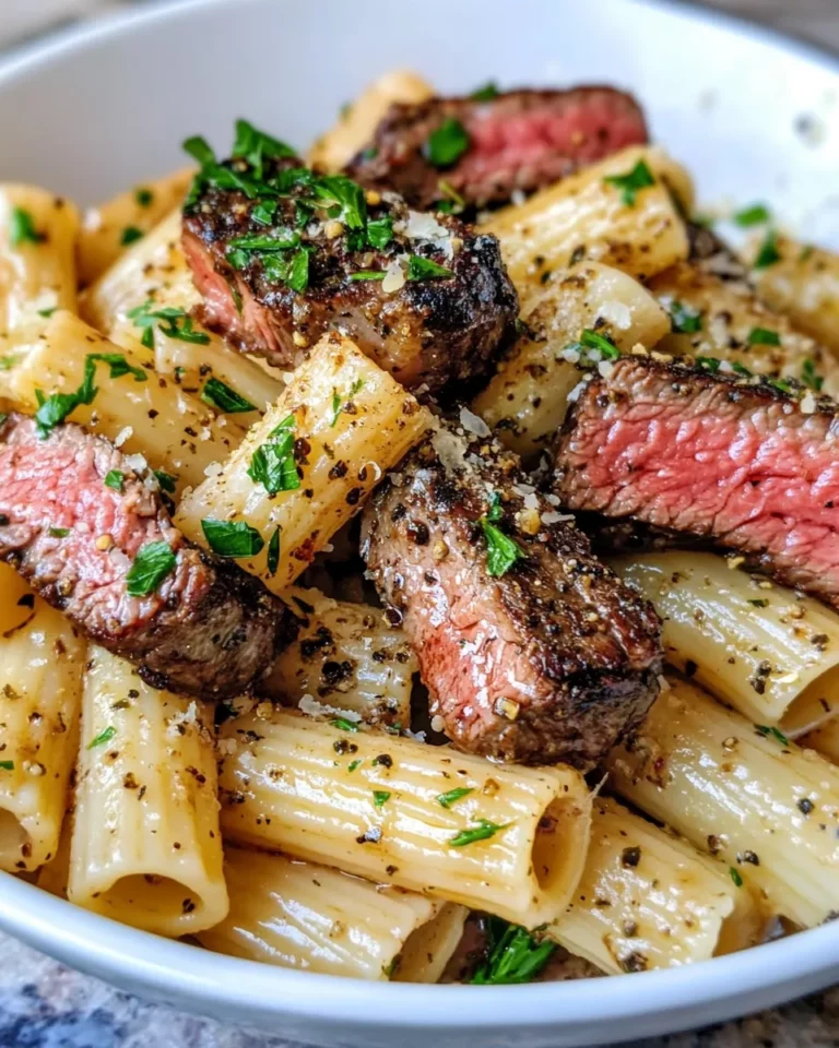 Homemade Garlic Herb Butter Steak Bites Pasta recipe photo