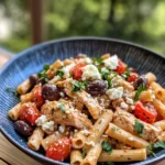 Homemade Greek Chicken Pasta with Olives and Feta recipe photo