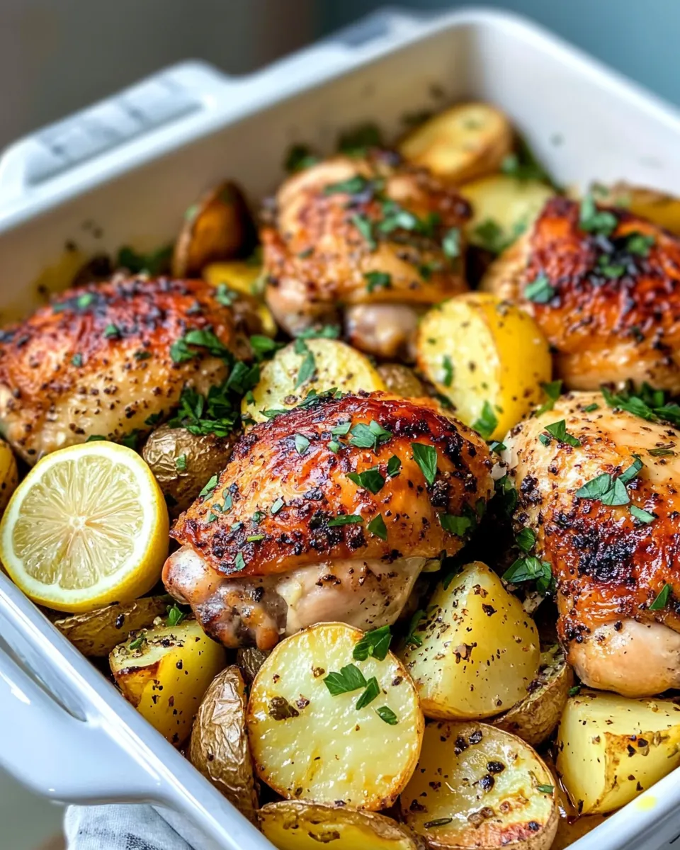 Homemade Greek Lemon-Oregano Chicken with Potatoes recipe photo