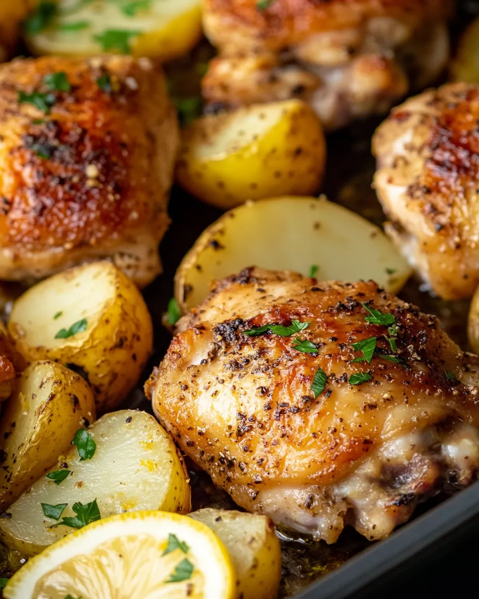 Classic Greek Lemon-Oregano Chicken with Potatoes dish photo
