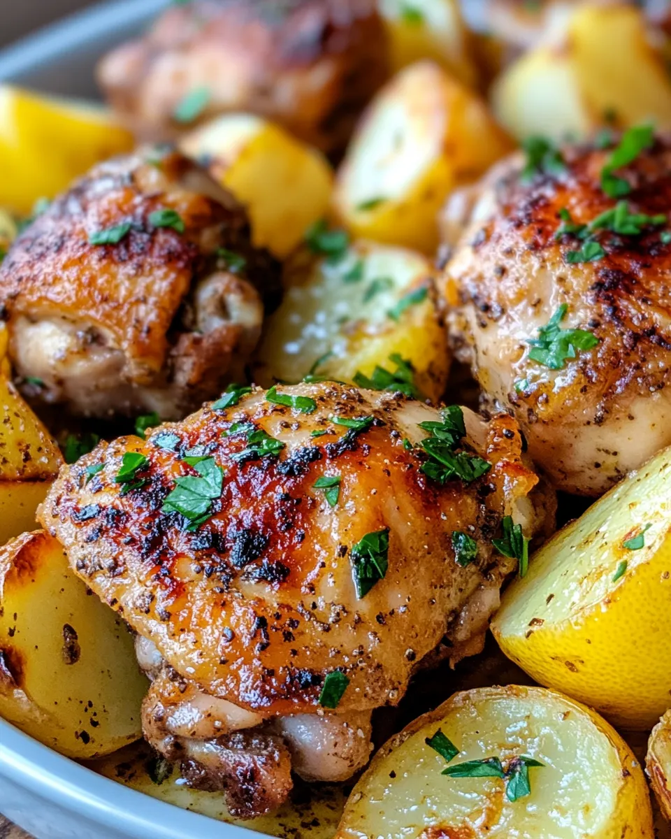 Delicious Greek Lemon-Oregano Chicken with Potatoes plate image