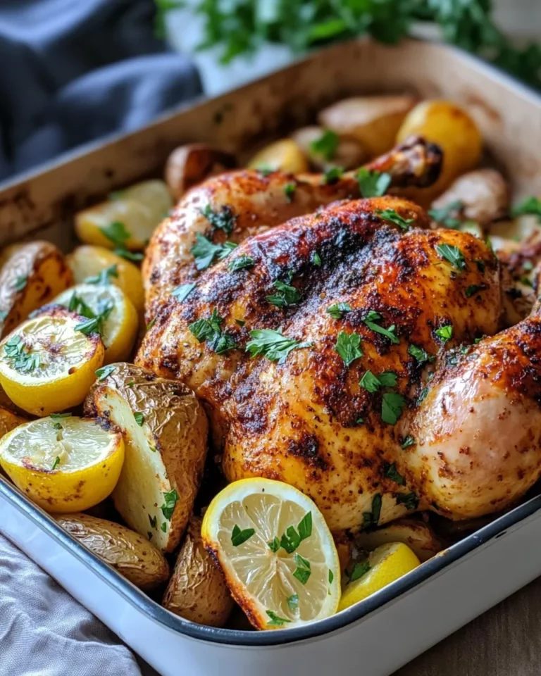 Homemade Harissa-Roasted Chicken with Lemon Potatoes photo