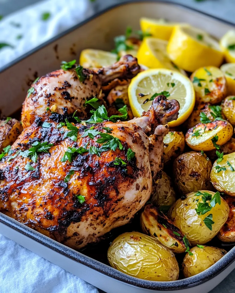 Classic Harissa-Roasted Chicken with Lemon Potatoes image