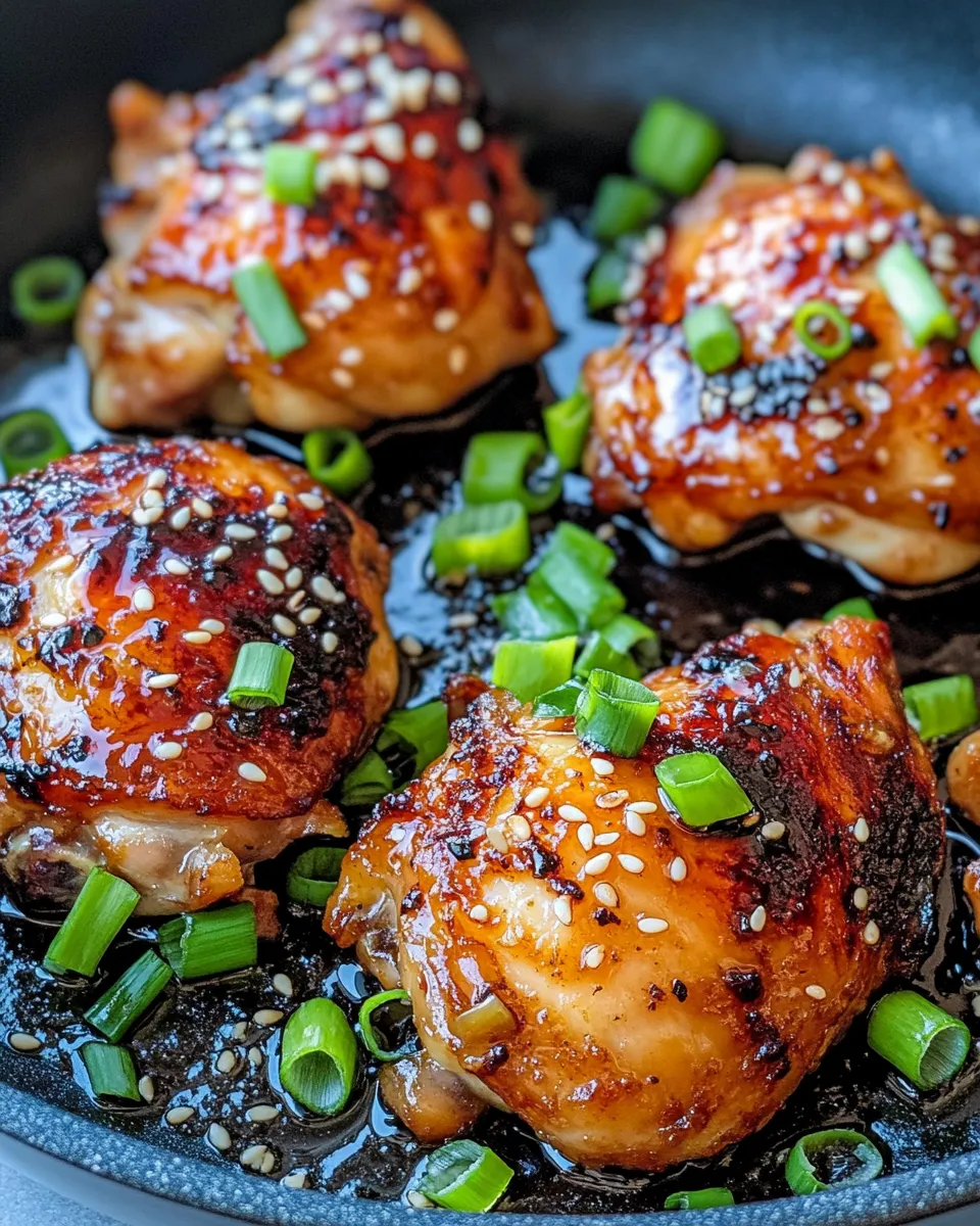 Easy Honey-Garlic Chicken Thighs (One-Pan) food shot