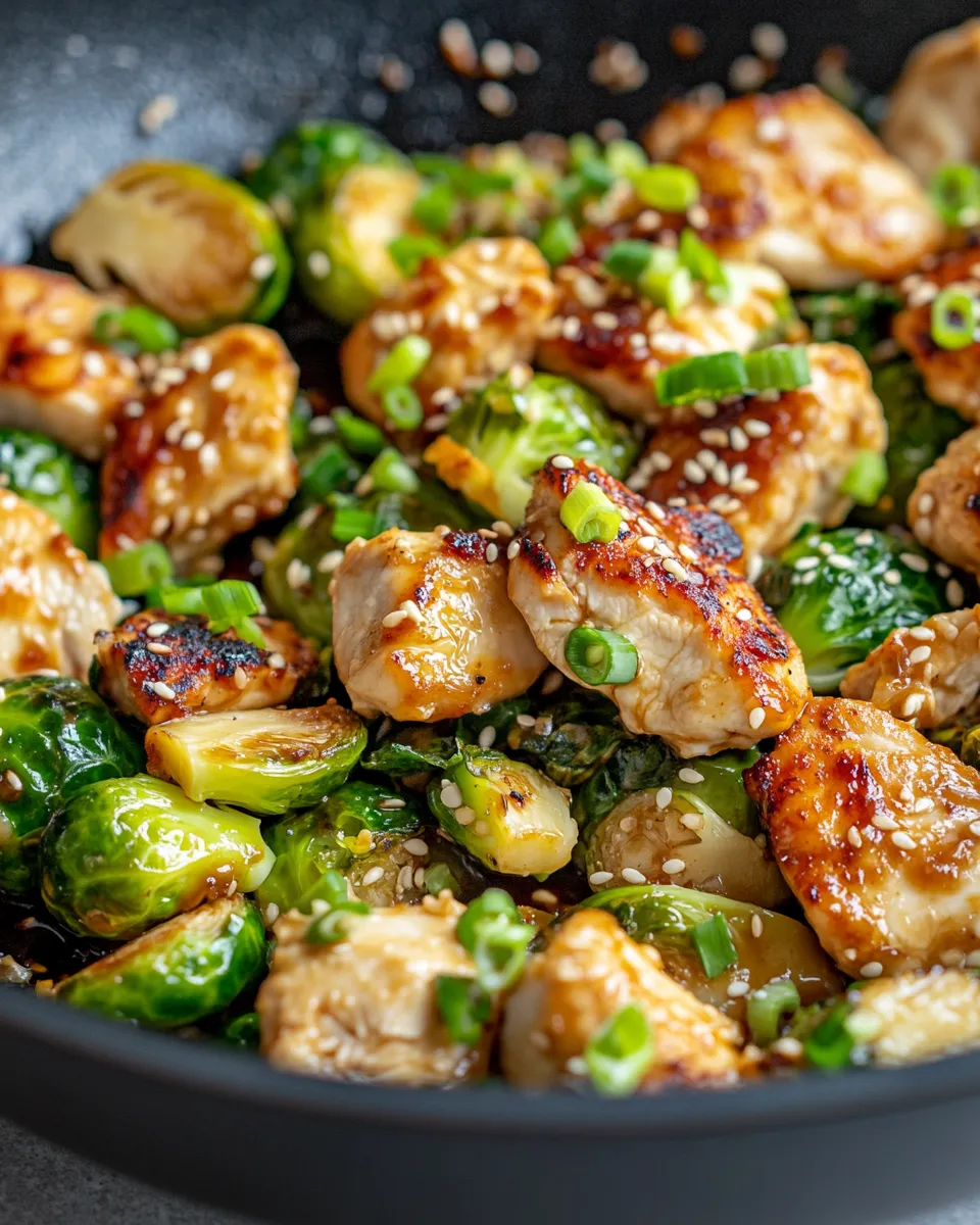 Classic Honey-Garlic Chicken & Brussels Sprouts Skillet recipe photo
