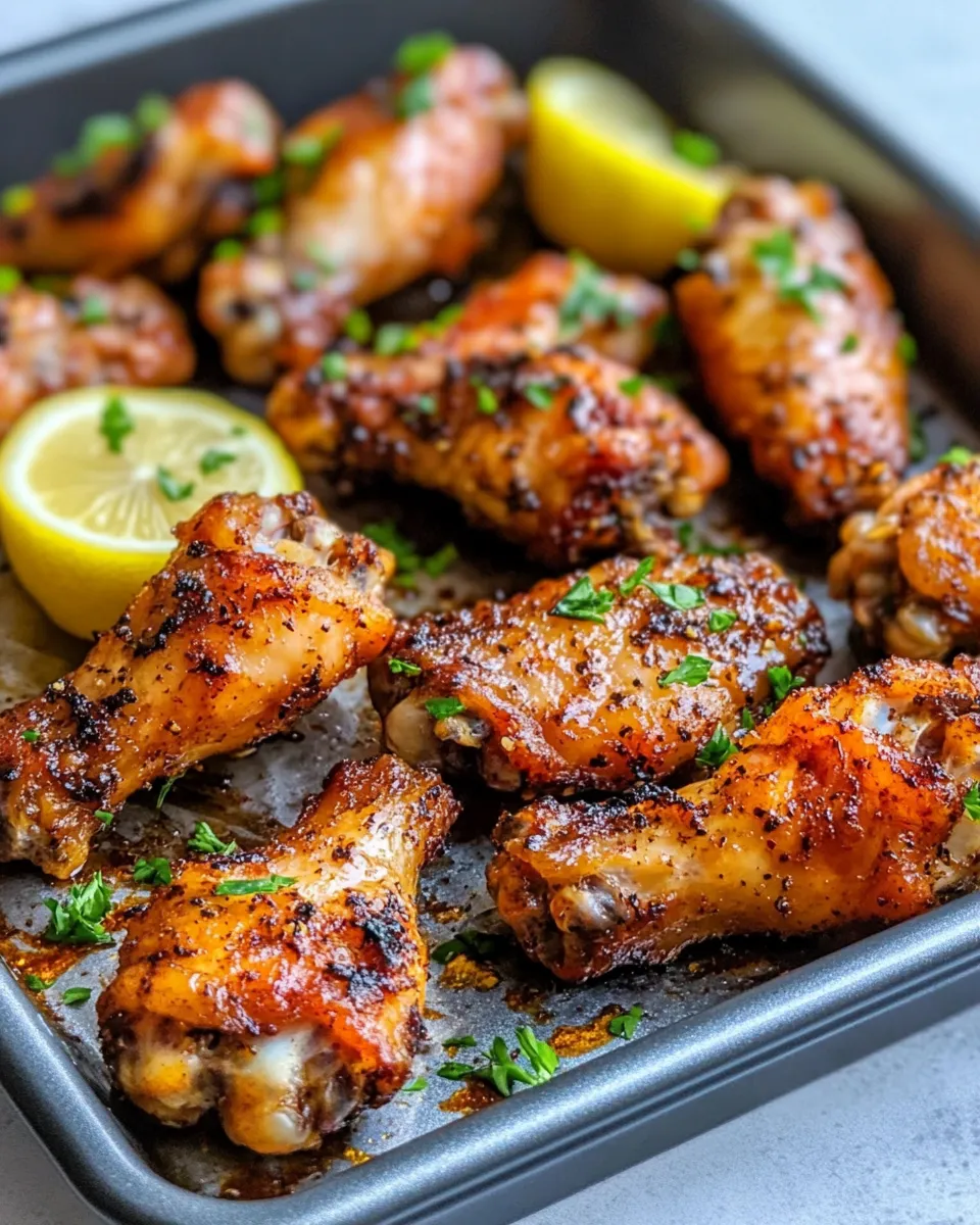 Delicious Honey-Lemon-Pepper Chicken Wings (Crispy Oven) plate image