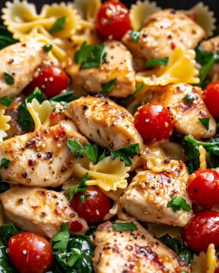 Homemade Honey Mustard Chicken Bowtie Pasta photo