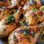 Homemade Lemon-Garlic Roast Chicken Legs with Herbs recipe photo