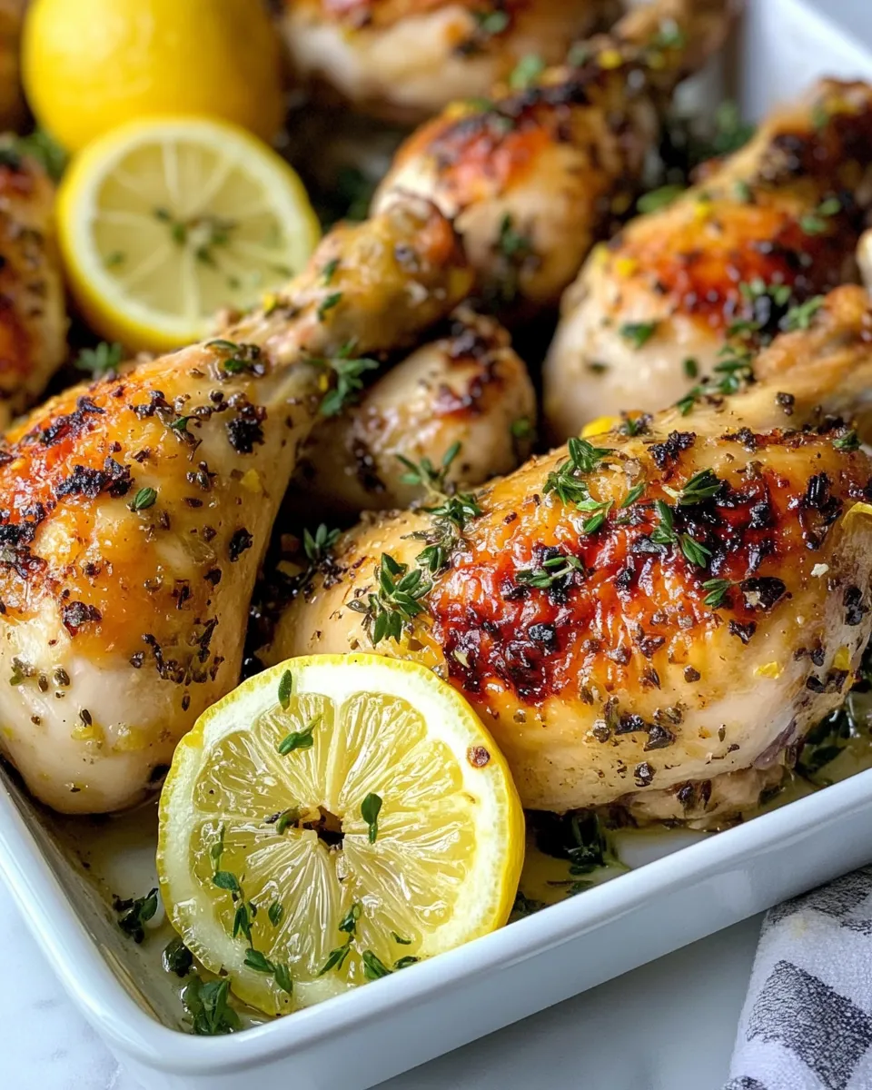 Classic Lemon-Garlic Roast Chicken Legs with Herbs dish photo