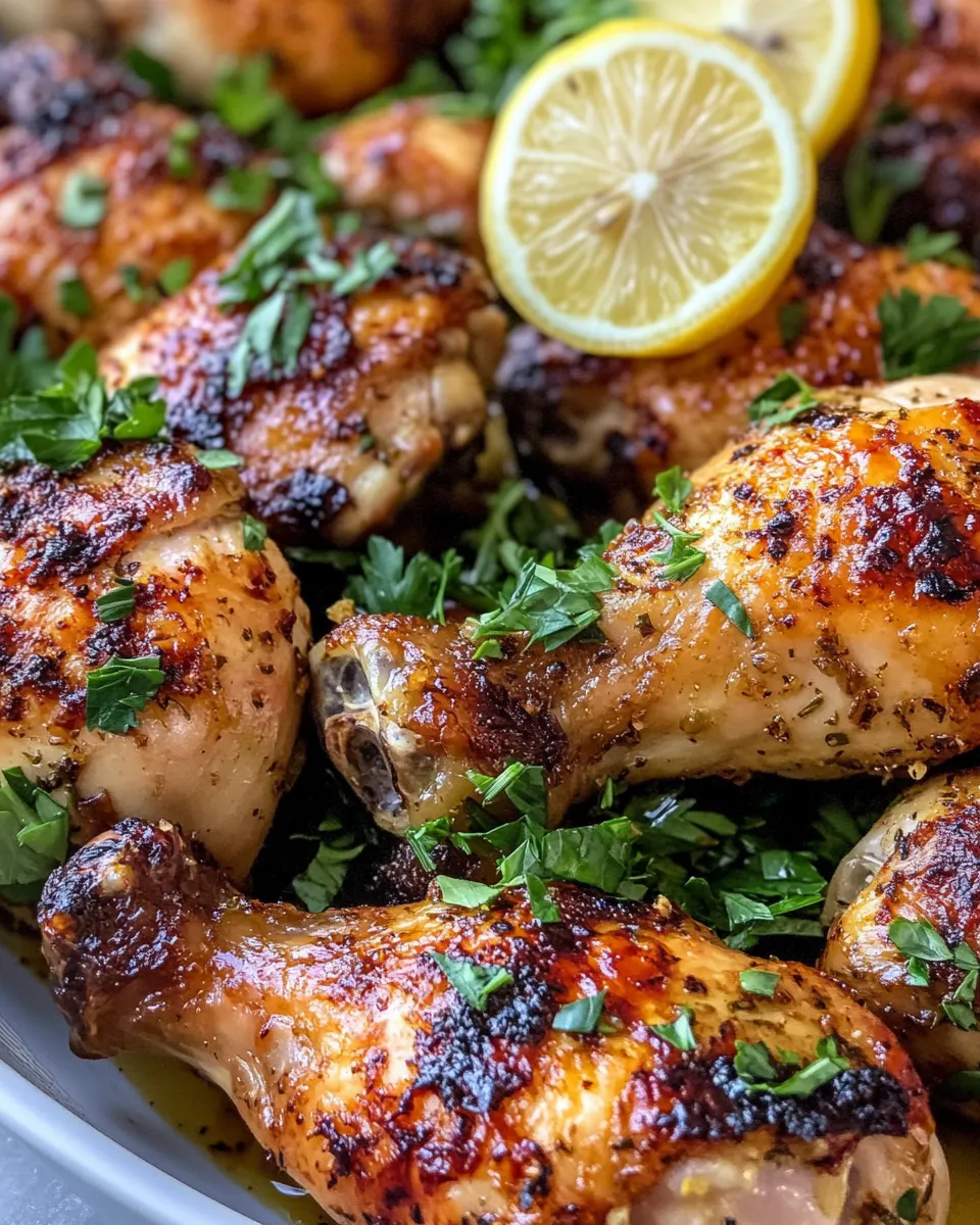 Delicious Lemon-Garlic Roast Chicken Legs with Herbs plate image