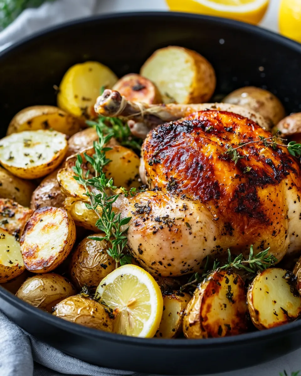 Homemade Lemon-Herb Roast Chicken & Potatoes (Sheet Pan) photo