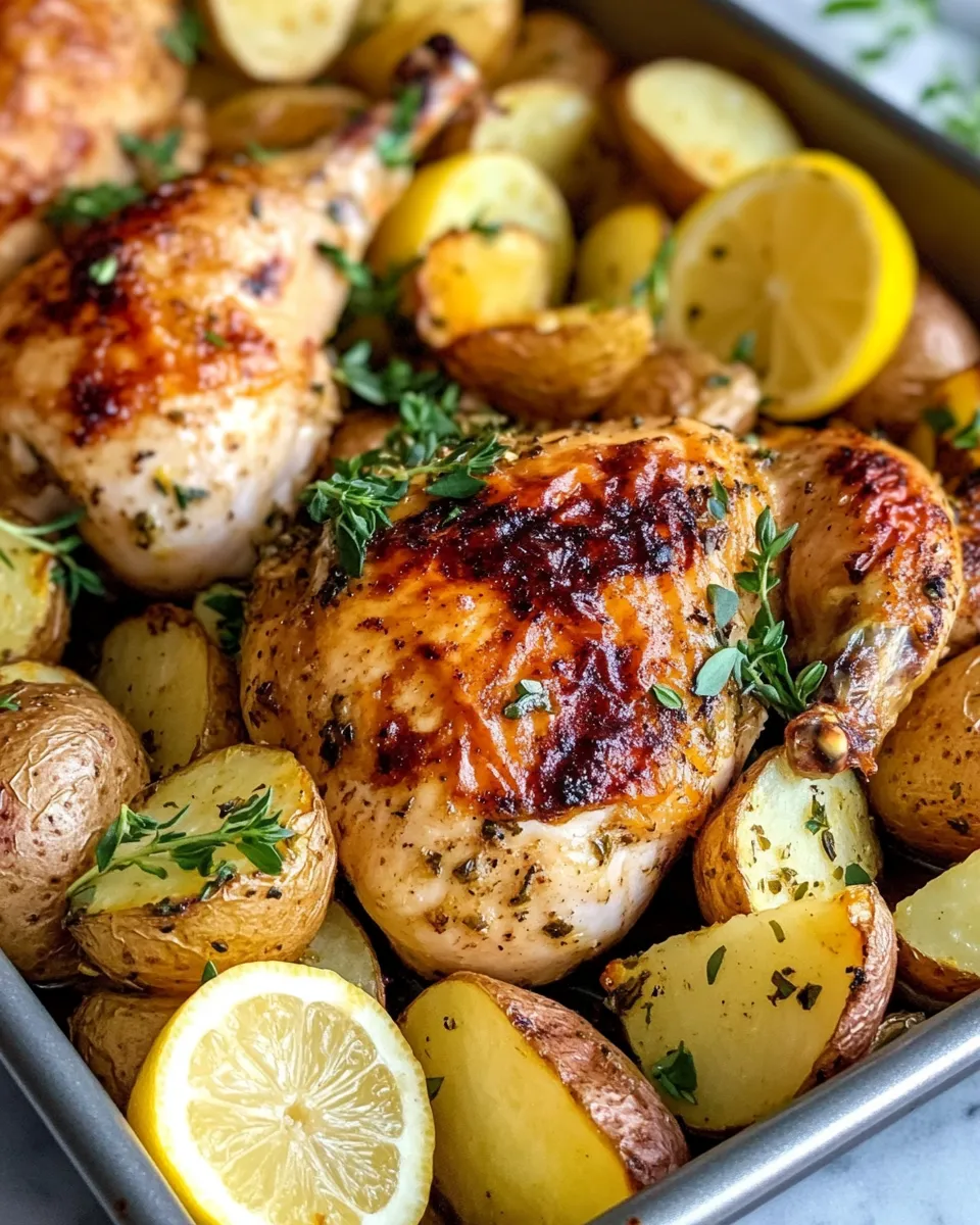 Classic Lemon-Herb Roast Chicken & Potatoes (Sheet Pan) image