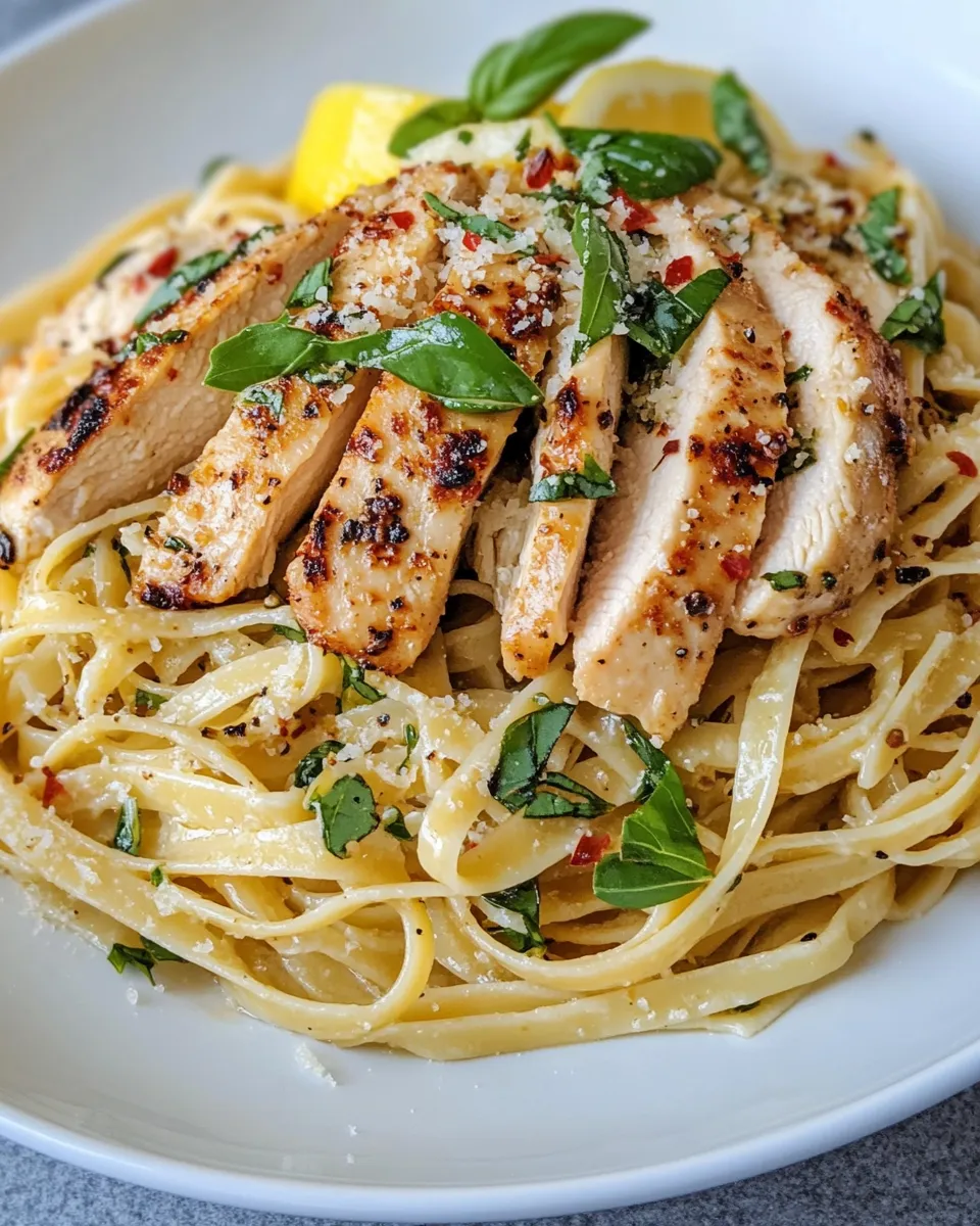 Homemade Lemon Basil Chicken Linguine photo