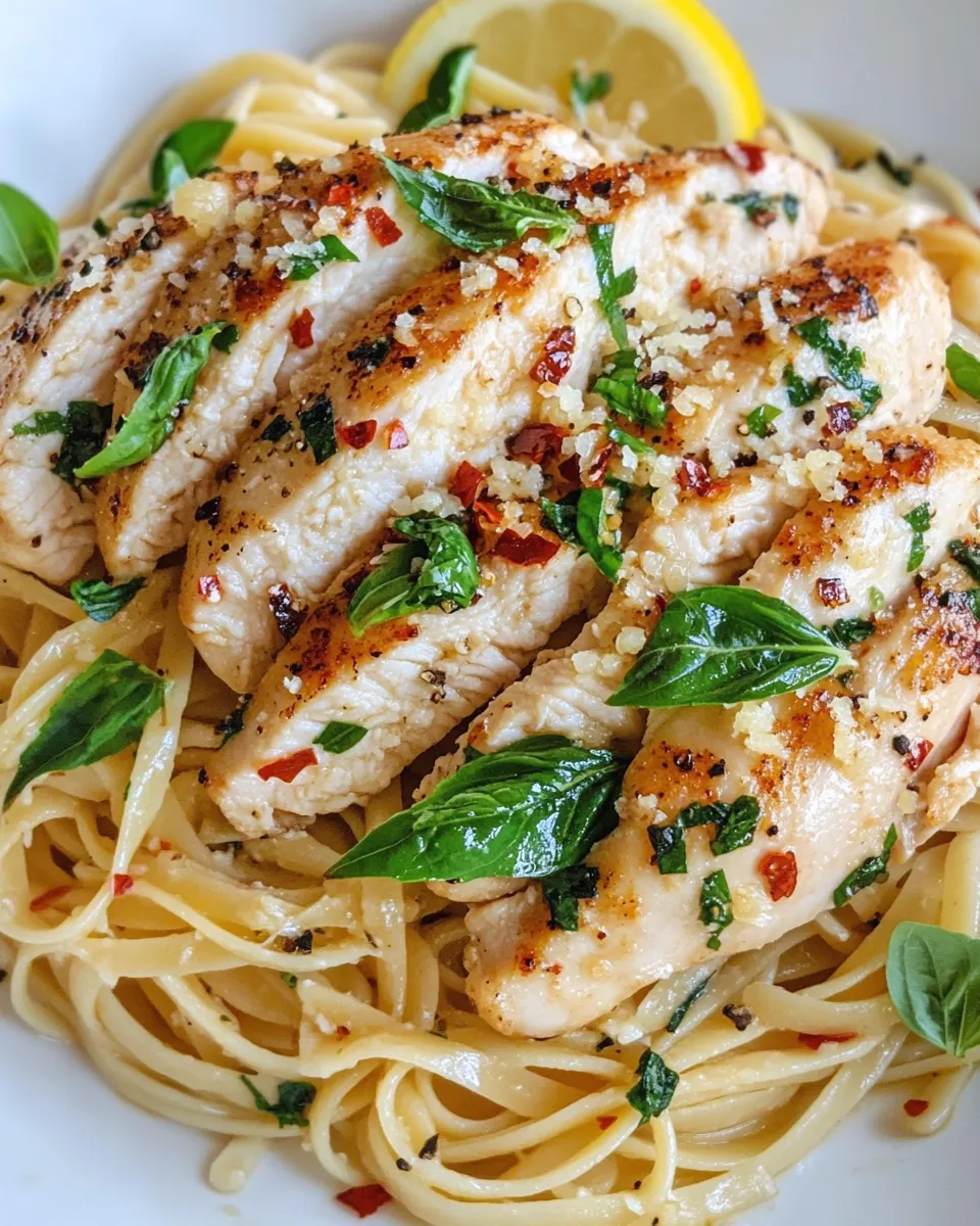 Classic Lemon Basil Chicken Linguine image
