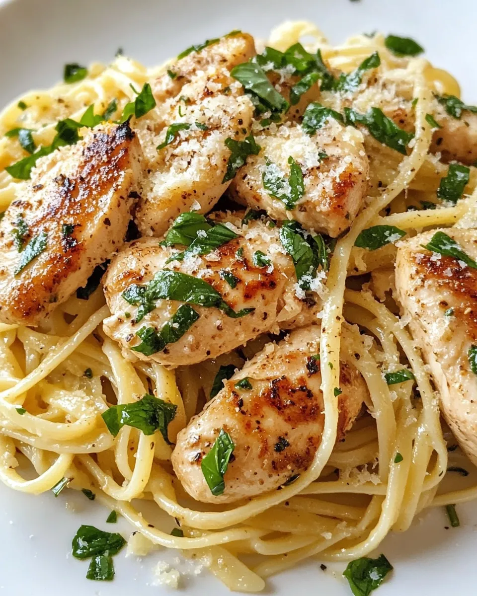 Easy Lemon Basil Chicken Linguine recipe photo