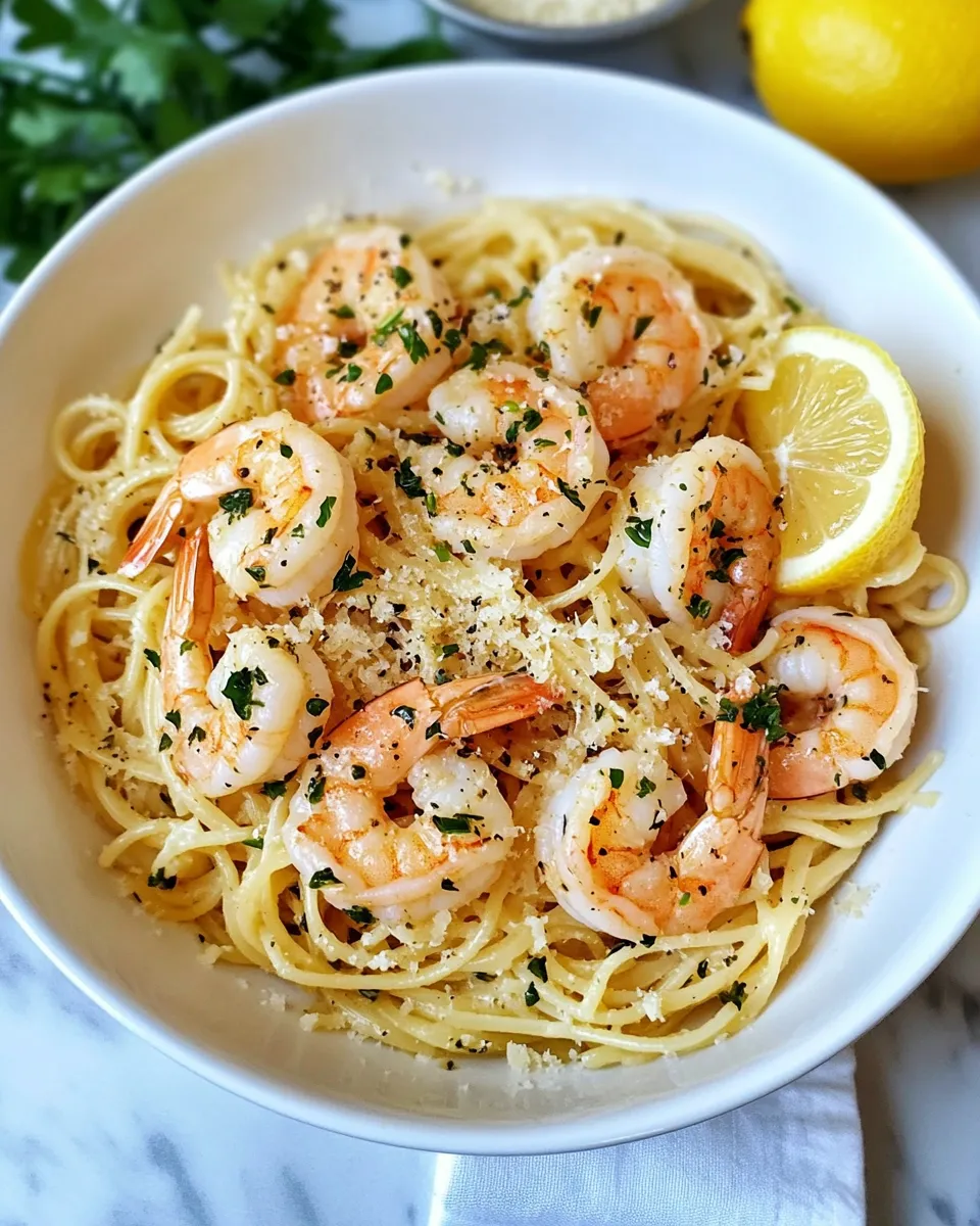 Delicious Lemon Butter Shrimp Linguine with Capers recipe photo