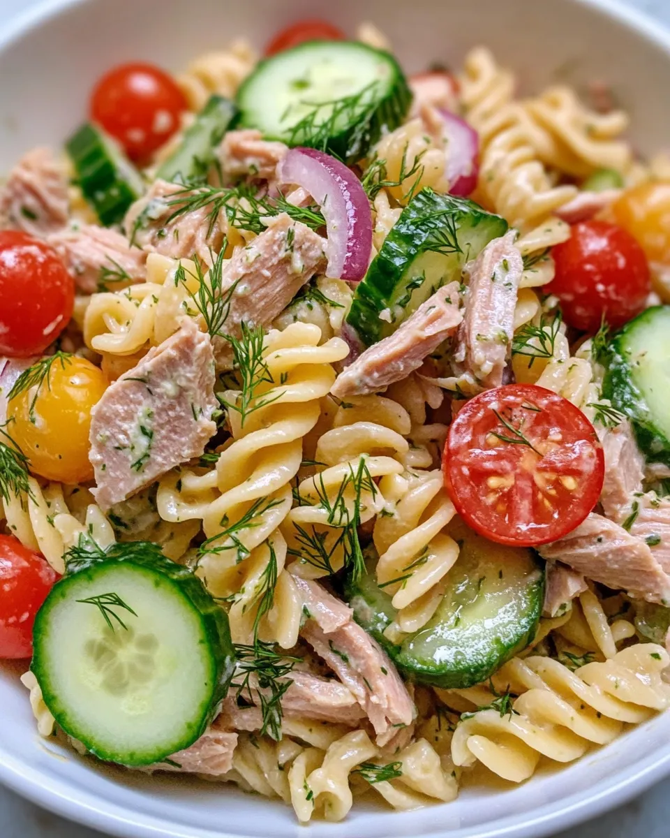 Homemade Lemon Dill Tuna Pasta Salad (no mayo) photo