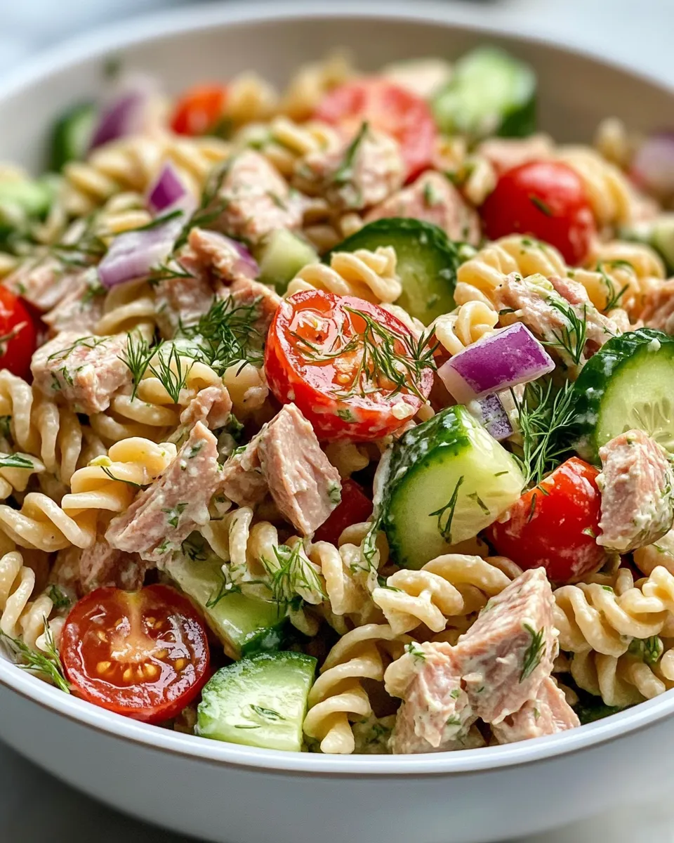 Delicious Lemon Dill Tuna Pasta Salad (no mayo) dish photo