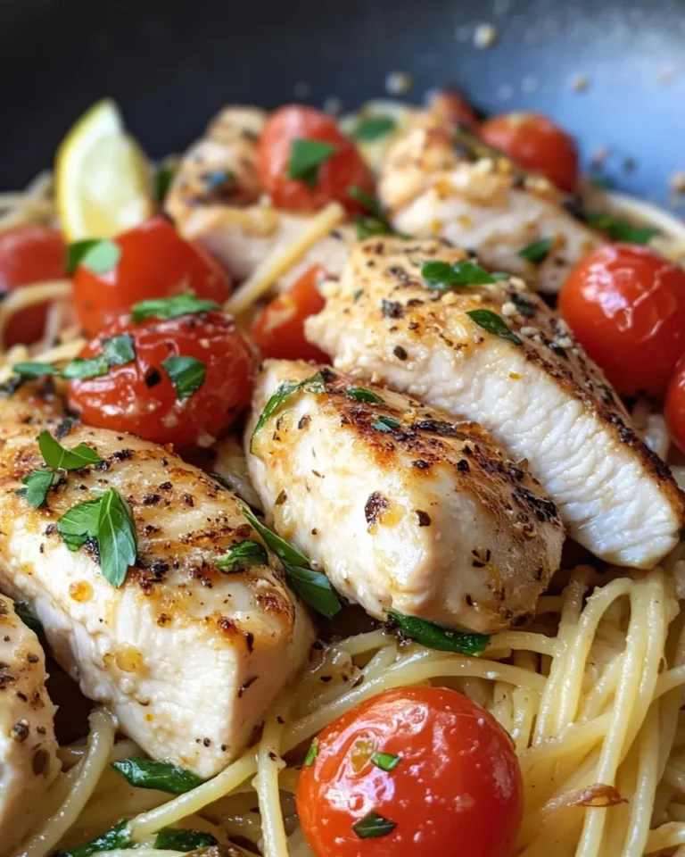 Homemade Lemon Garlic Herb Chicken Spaghetti photo