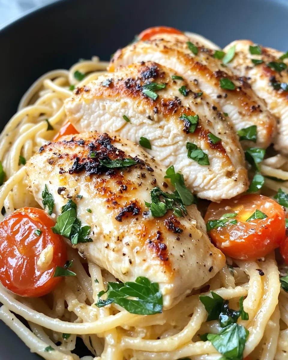 Easy Lemon Garlic Herb Chicken Spaghetti recipe photo