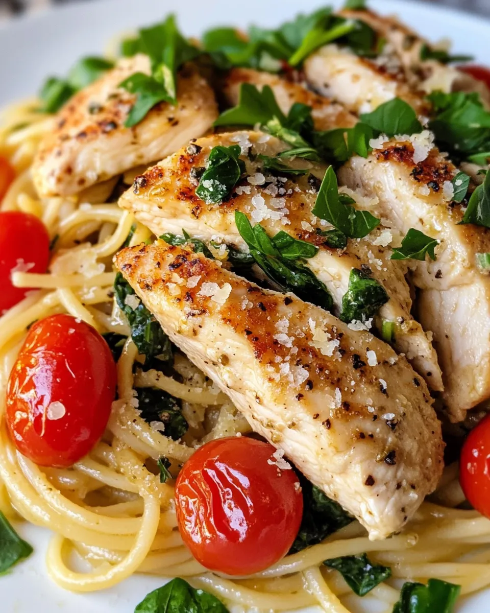 Delicious Lemon Garlic Herb Chicken Spaghetti dish photo