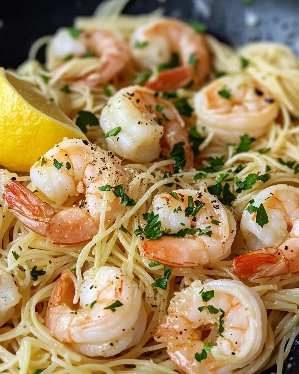 Homemade Lemon Garlic Scampi-Style Angel Hair recipe photo