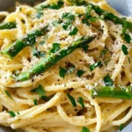 Homemade Lemon Parmesan Asparagus Linguine photo
