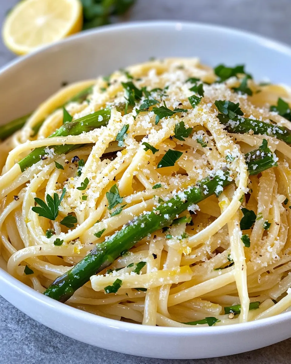 Classic Lemon Parmesan Asparagus Linguine image
