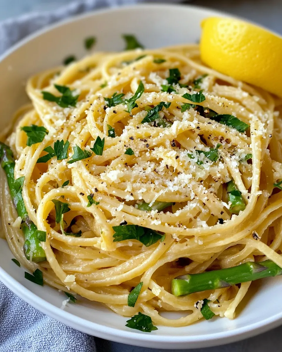 Easy Lemon Parmesan Asparagus Linguine recipe photo