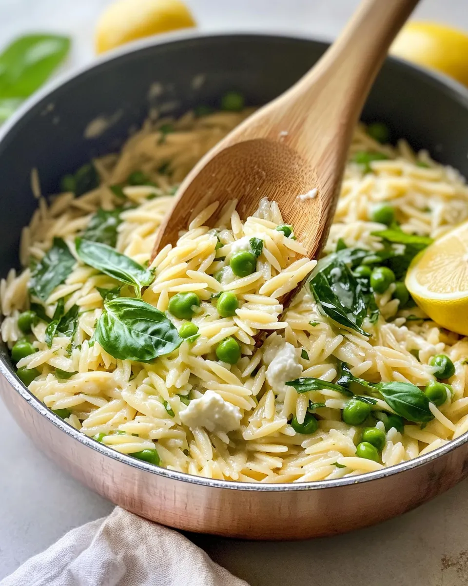 Homemade Lemon Ricotta Orzo with Spring Peas (Fall Cozy Twist) photo