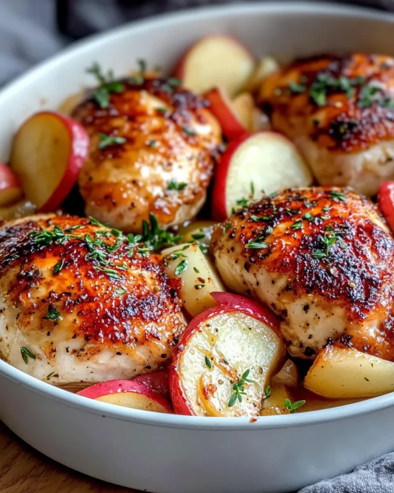 Delicious Maple-Garlic Chicken with Apples & Onions recipe photo