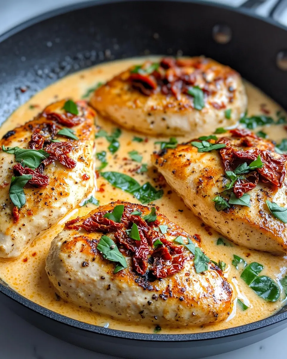 Easy Marry Me Chicken (Creamy Sun-Dried Tomato Skillet) food shot