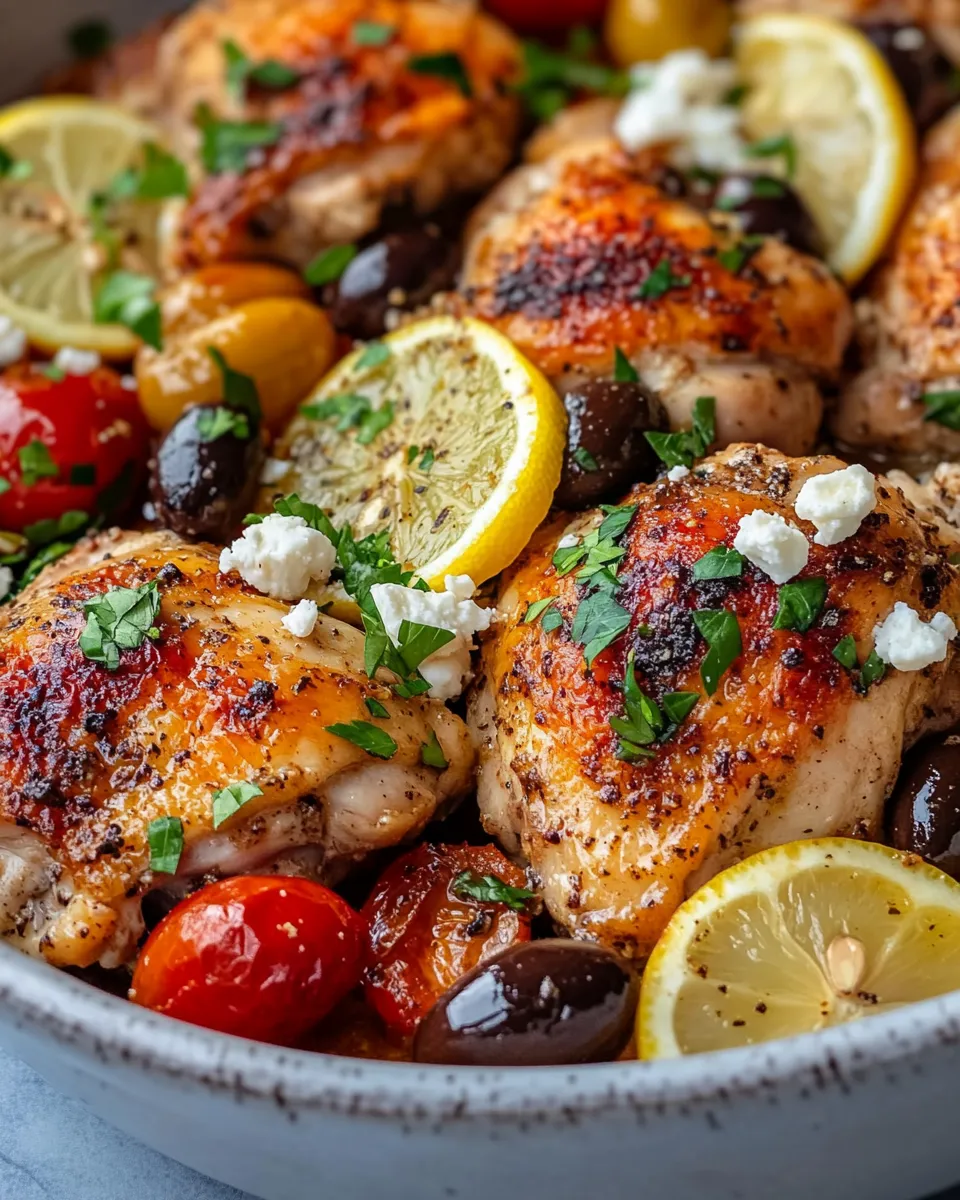 Homemade Mediterranean Baked Chicken with Olives & Feta photo