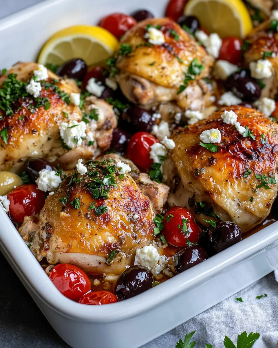 Easy Mediterranean Baked Chicken with Olives & Feta recipe photo