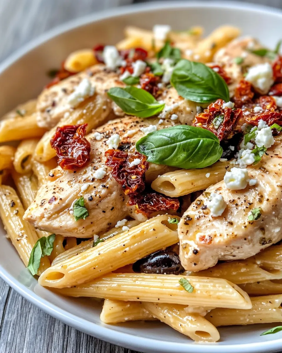 Classic Mediterranean Chicken Pasta with Sun-Dried Tomatoes dish photo