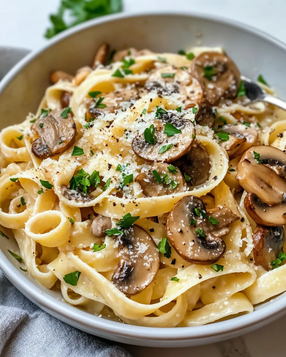 Delicious Mushroom Marsala-Style Tagliatelle (no wine) image