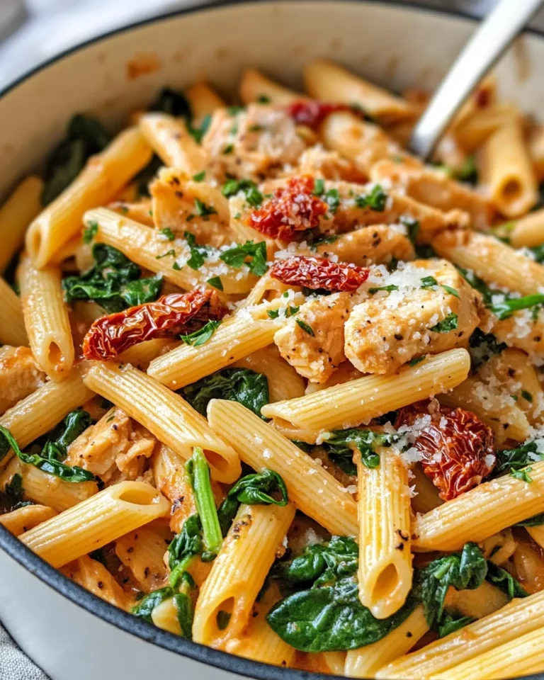 Homemade One-Pot Sun-Dried Tomato Penne with Spinach photo