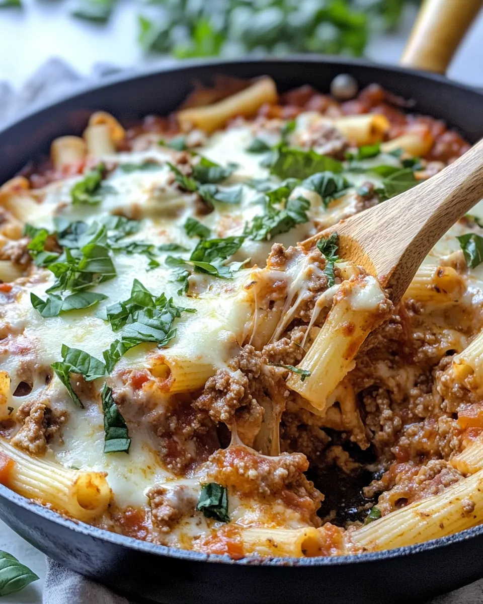 Easy One-Skillet Baked Ziti (No Parboil) food shot